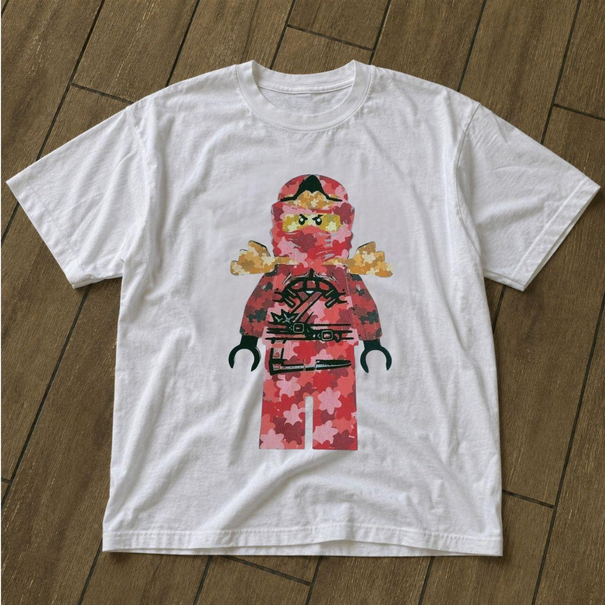 Red Ninja Figure Graphic Shirt