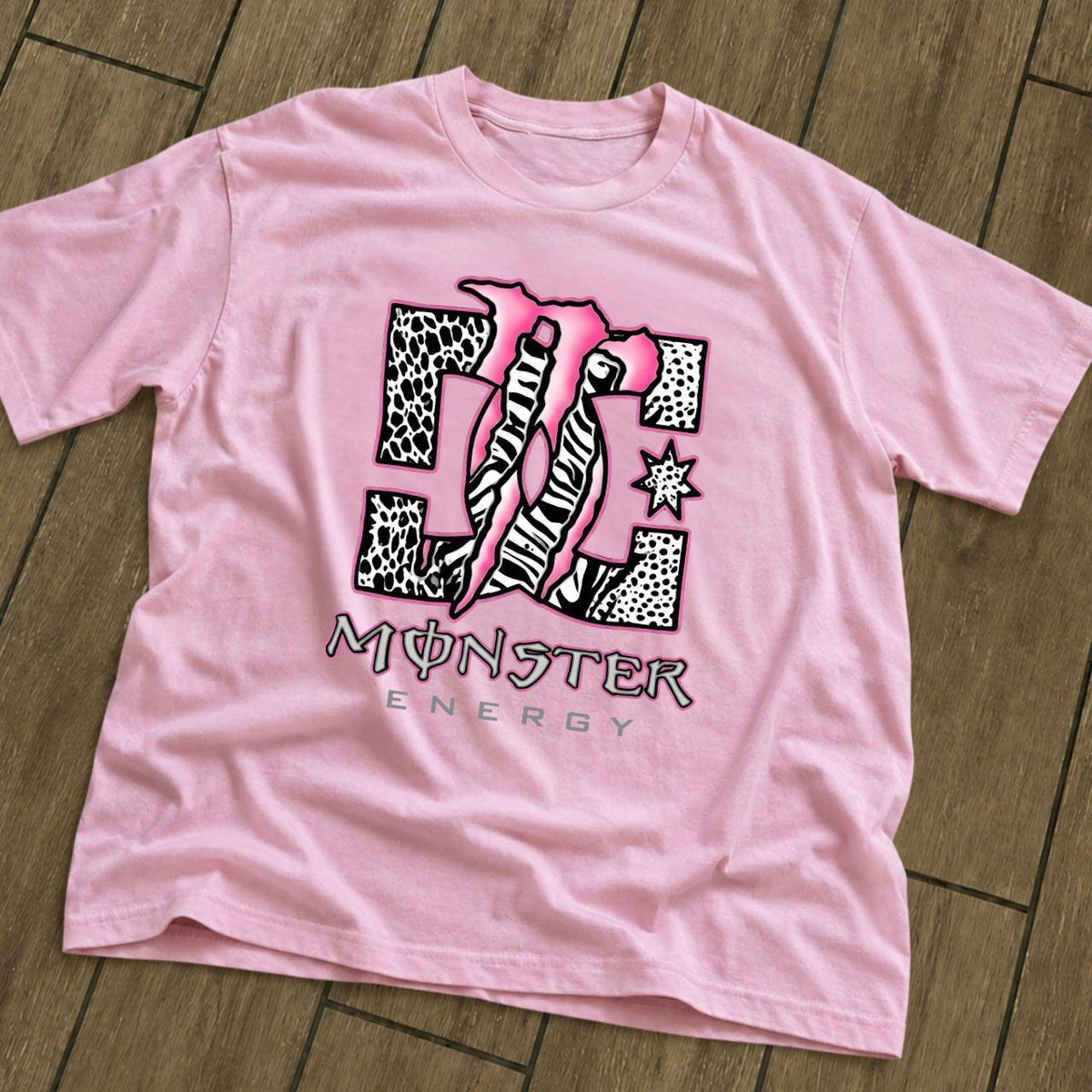 Reprint Zebra Monster Energy Graphic T-Shirt