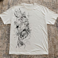 White Sketch Art Graphic Tee Shirt