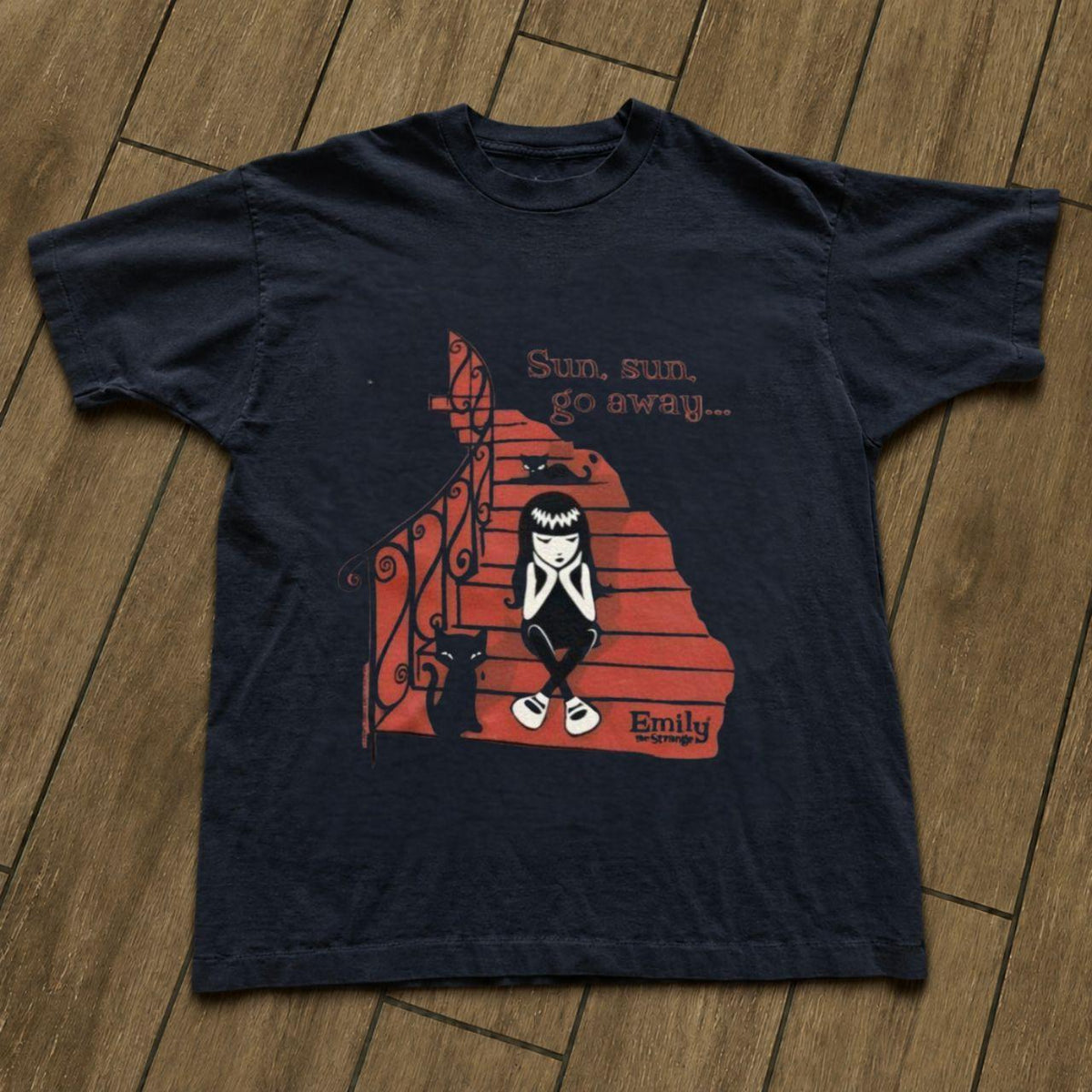 REPRINT Emily Strange Sun Go Away Gothic T-Shirt