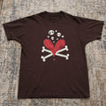 Broken Heart Skull Crossbones Gothic T-Shirt