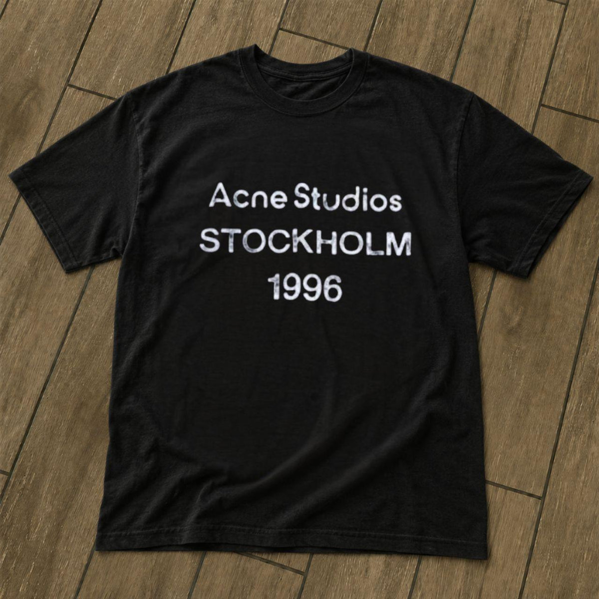 Reprint Black 90s Stockholm Minimal Graphic Tee Shirt